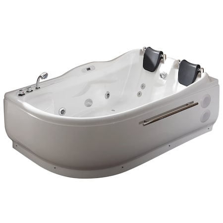Eago 6Ft Left Corner Acrylic White Whirlpool Bathtub for Two AM124ETL-L